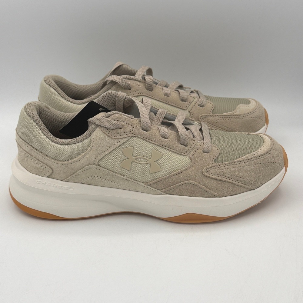 Under Armour UA Edge Suede Mens Sneakers 8.5 Tan Brown Gum 3027731-201